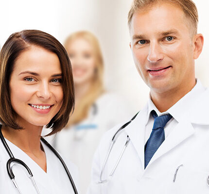 healthcare and medical concept - two doctors with stethoscopes; Shutterstock ID 152010410; PO: aol; Job: production; Client: drone